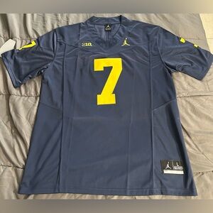 🏈🏈🏈Jordan Men's Dark Blue Jersey with Yellow Accents